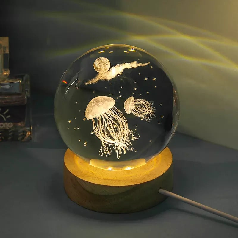 Esfera De Cristal Luz Led