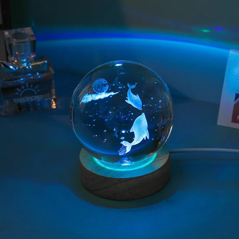 Esfera De Cristal Luz Led