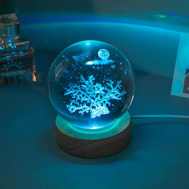 Esfera De Cristal Luz Led
