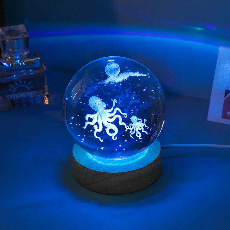 Esfera De Cristal Luz Led